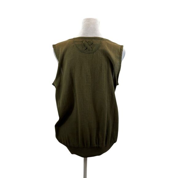 Ladies Vintage Joan Harper Green Sleeveless Blouse Size 12 - Picture 5 of 10